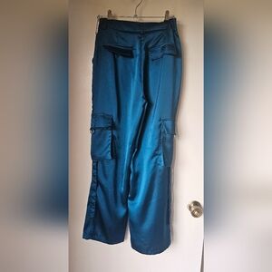 Sincerely Jules Satin Teal Cargo Pants size M